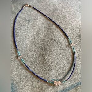 Authentic Seed Bead Native American Herkimer Diamond Necklace